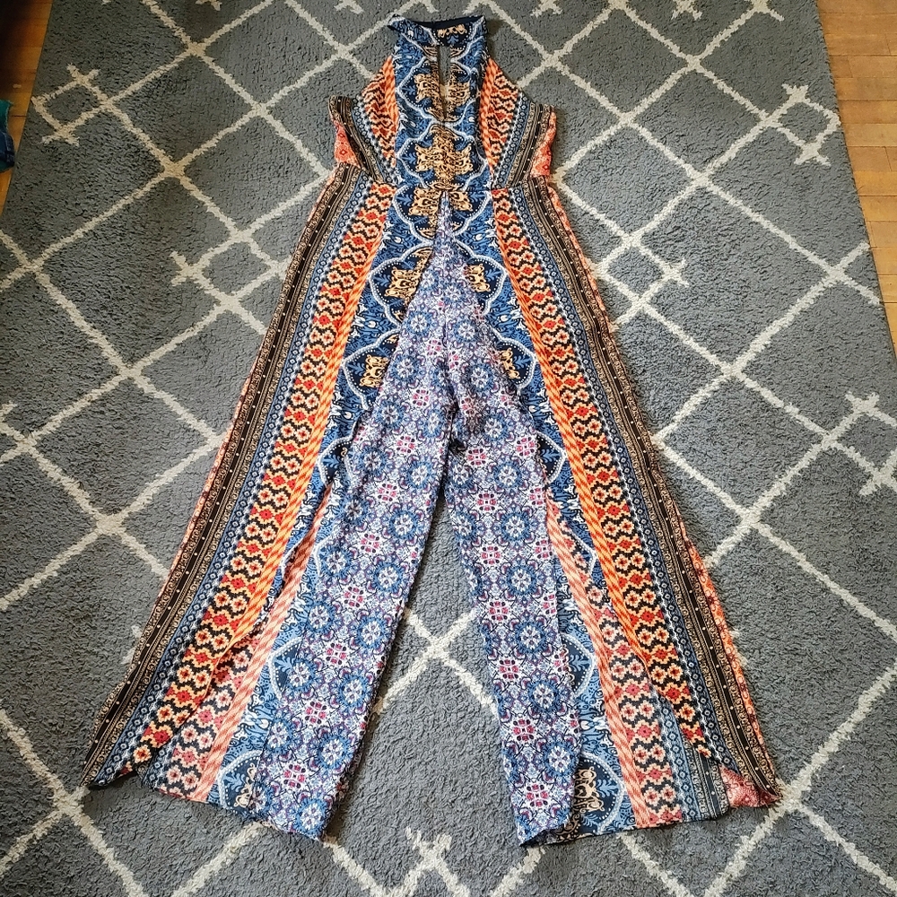 City Triangles Halter Open Legged Jumpsuit size 13